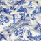 1 Yard Blue and White Toile Print Silk Charmeuse Fabric Lightweight 53 inch Width